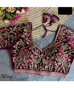 Espejo trabajo saris pesado nupcial trabajo a mano boda rojo doble Color blusa Jaipur mano trabajo Red diseño blusa para Lehenga Choli - Product Image 1