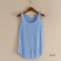 Camiseta sin mangas de algodón y fibra de bambú para mujer, talla grande, holgada, transpirable, de 180 g, ideal para el verano, informal.
