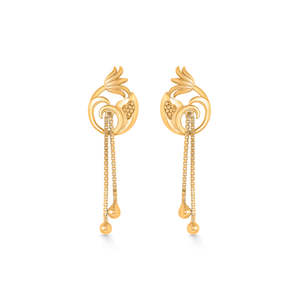 <b>Emerald</b> Pearl Drop <b>Earrings</b> for Women in <b>Gold</b> Plated White <b>Gold</b>-Wedding Party Gift - Product Image 2