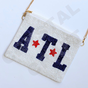 Monedero de Mardi Gras, billetera personalizada con cuentas de semillas, hermoso regalo para mamá, diseño de corazones para niñas - Product Image 5