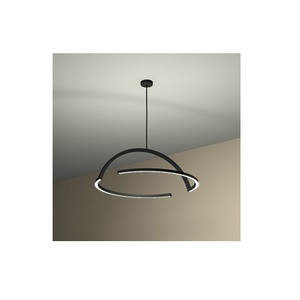 Lámpara Colgante Moderna y Sencilla de LED Negra, Diseño Rústico, de Aluminio, para Sala de Estar, Comedor, Cocina, Dormitorio, Hogar - Product Image 2