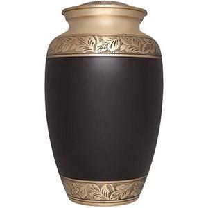 โกศแกะสลักรูปใบไม้ทองเหลืองรูปไม้กางเขนโกศใส่เถ้ากระดูกและเหยือก - Product Image 3