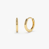 Boucles d'oreilles anciennes Huggie en or massif 18 carats Petites boucles d'oreilles créoles à porter au quotidien pour sa boucle d'oreille minimaliste au prix du fabricant