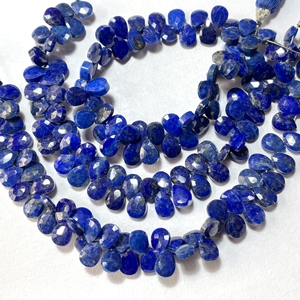 Cuentas de briolette con forma de pera facetada de Lapiz Lazuli, forma de almendra calibrada de 6x8MM, piedras preciosas naturales para hacer joyas - Product Image 6