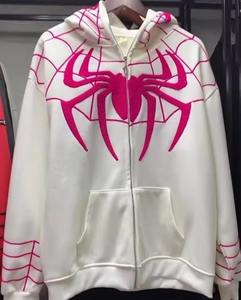 Sudadera con Capucha de Alta Calidad con Estampado de Araña, Estilo Urbano Vintage, con Cremallera, para Hombre y Mujer, Esencial para Parejas - Product Image 6