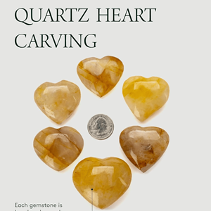 Venta al por mayor Golden Healer Puffy Heart pulido piedra preciosa de cristal Natural para la armonía Reiki piedra para regalos decoración del hogar amor elegante - Product Image 3