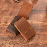 Dompet Kulit Asli Buatan Tangan Berkualitas Tinggi, Tipis, Tempat Kartu, Tepi Dipoles, Gaya Vintage, Organizer Kartu Kredit, Dapat Disesuaikan
