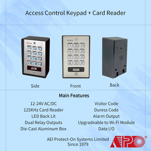 Clavier de contrôle d'accès Wi-Fi en acier inoxydable APO DK-2852D (P2) avec module externe et prise en charge de l'application AccessPlus - Product Image 3