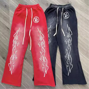 Logotipo personalizado en diferentes colores Diseño único Ropa de calle Pantalones de Jogger de algodón 100% de alta calidad Pantalones de chándal Acampanados para hombres - Product Image 1