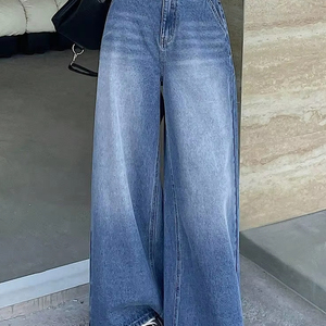 High Quality Women Pants and <b>Trousers</b> Wide legs Palazzo Blue Denim Slim Fit <b>Vintage</b> Casual Fashion Whole Sales - Product Image 5