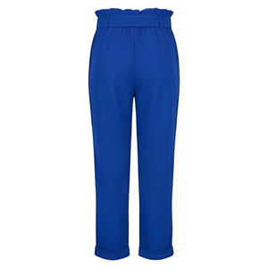 Pantalon en toile décontracté pour femme, fermeture à cordon, séchage rapide, respirant, uni, décontracté, professionnel, pour le travail, le bureau, 100% coton, taille mi-haute - Product Image 4