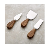 Couteau à beurre à fromage à manche en bois outil de cuisine en acier inoxydable avec matériau en laiton pour un usage domestique