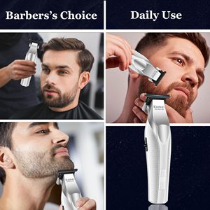 Recortadora Profesional de Pelo y Barba para Hombre, 9000 RPM, Cuchillas en Perfecto Ajuste, Cuerpo Metálico, con LED y Batería - Product Image 3