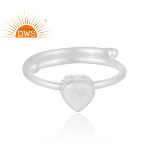 แหวนพลอย925รูปพระจันทร์สีรุ้งธรรมชาติสำหรับผู้หญิงเป็นของขวัญ - Product Image 3