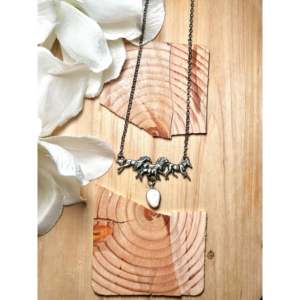 Collier Navajo en argent sterling et buffle blanc, chaînes perlées religieuses tendance avec agate pour mariages, fêtes et cadeaux - Product Image 1