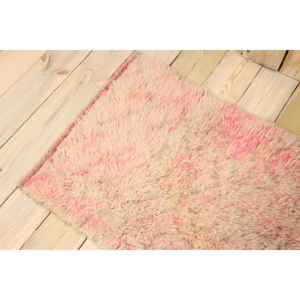Tapis turc vintage 2,1 x 2,7 pieds, petit tapis, tapis en laine rose - Product Image 4