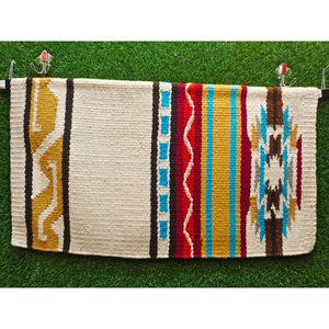Western Show Horse Saddle Blanket Diseño de Nueva Zelanda Manta de sillín de lana hecha a mano Top Wool Saddle Pad Size - Product Image 1