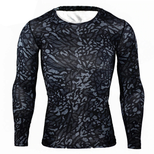 Camiseta de Compresión con Cuello Mao, Manga Corta, Informal, Tejida, Transpirable, de Tela Satén, Capa Base para Hombre - Product Image 5