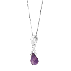 Shah Gems Women's Natural Amethyst Pendant 925 Sterling <b>Silver</b> Crystal <b>Charms</b> - Product Image 3