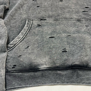 2025 personnalisé hommes en détresse pull à capuche haute qualité coton Streetwear pour automne hommes en détresse sweats à capuche OEM - Product Image 4