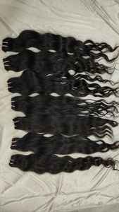 Faisceaux de cheveux indiens bruts non transformés à donneur unique, à cuticule alignée, force droite, tissage de cheveux humains naturels d'Inde - Product Image 3