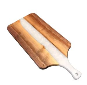 Plato de mano grande decorativo de madera de mango con acabado de quemado marrón para servir la comida en América - Product Image 5