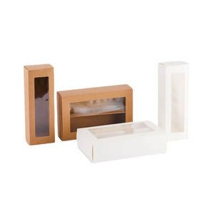 Caja de embalaje de papel Kraft con ventana transparente, cajón plegable, Cajas de Regalo para dulces y galletas, caja de exhibición de joyería - Product Image 5