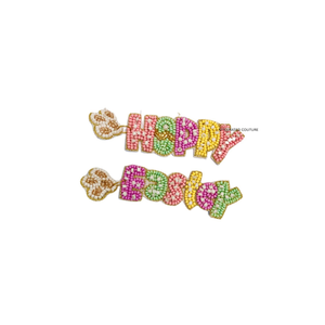 Pendientes de Botón con Forma de Huevo Coloridos, con Cuentas de Semillas y Lentejuelas, Bordados a Mano, Personalizables, Diseño Moderno y Bonito para Mujer, Curados por AP - Product Image 3