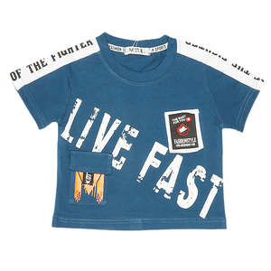Boys Half Sleeves T-<b>Shirt</b> - Steel Blue - Product Image 1