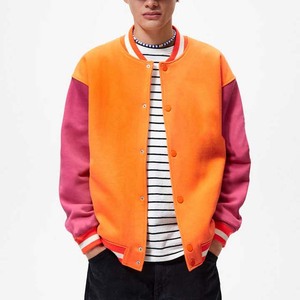 Oem Custom Winter Coated Wool Embroidery Mens <b>Fleece</b> Letter Bomber Baseball Varsity <b>Jacket</b> with Front Logo - Product Image 2