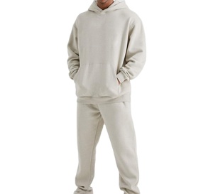 ชุดวอร์มออกแบบโลโก้และลายพิมพ์เอง ชุดวอร์มโอเวอร์ไซส์สำหรับผู้ชาย ผ้าฝ้ายผสมโพลีเอสเตอร์ ระบายอากาศได้ดี สไตล์ลำลองสตรีทแวร์ - Product Image 1