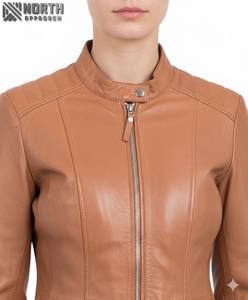 Chaquetas de Cuero para Mujer de Alta Calidad, Diseño Más Reciente 2025, Moda Femenina, Transpirables, de Lona Tejida, Personalizables, al por Mayor - Product Image 4