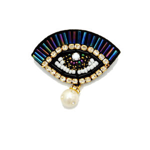 Vente en gros de broches de nouvelle conception de meilleure qualité, broche perlée en fil de métal #00748547514, technique brodée, dentelle, belle mode - Product Image 5