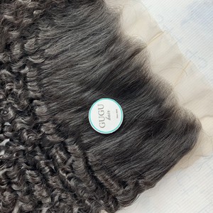 30 pouces 13x4 13x6 cuticule alignée Remy trame Extensions de cheveux vietnamien lâche vague profonde fermeture frontale 6x6 Transparent humain - Product Image 2