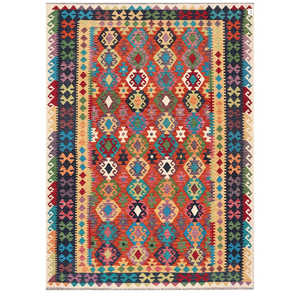 พรมกิลิมไมมาณา อัฟกานิสถาน ขนาด 240 x 174 ซม. พรมและชุดพรมแบบดั้งเดิมของชาวอัฟกัน - Product Image 1