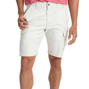 Shorts cargo classiques pour hommes, respirants, 100% coton, taille mi-haute, décontractés, avec fermeture éclair, motif uni, tissage imperméable - Product Image 1