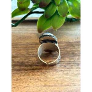 Golden Hills Turquoise Sterling <b>Silver</b> <b>Adjustable</b> Boho Statement <b>Ring</b> - Product Image 5