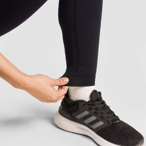 Leggings de sport BodyBounce noirs, taille plus XS-XXL, taille élastique, collants de gym respirants en Spandex/Nylon, caractéristiques fitness - Product Image 6