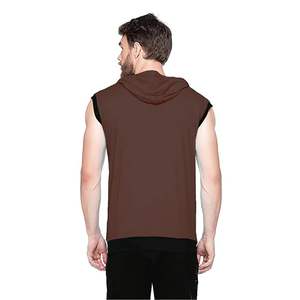 เสื้อแขนกุดมีฮู้ดแขนกุดด้านหน้าซิปเต็มรูปแบบเสื้อกล้ามเสื้อกีฬาสีพื้นหนา - Product Image 5