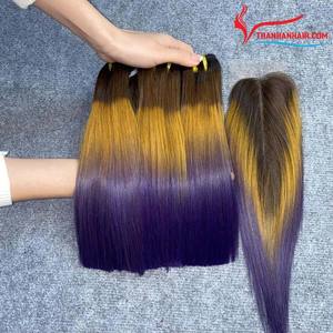 Meilleur combo faire des extensions de cheveux de perruque couleur chaude os brun cheveux nigérians droits coiffures Lagos cheveux bruts trame de machine - Product Image 5