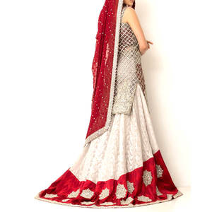 Nouveautés Robe de soirée à manches longues pour femmes, élégante en soie pour mariages et occasions décontractées-style indien pakistanais - Product Image 3