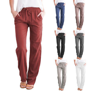 Pantalon de survêtement en coton lourd pour femmes ceinture élastique épais chaud couleur unie toile salopette hiver Streetwear pantalon de survêtement - Product Image 2