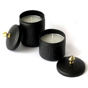 Pots à bougies de luxe avec couvercle Usine martelée décorative Tailles personnalisées conçues spécialement par des professionnels - Product Image 4