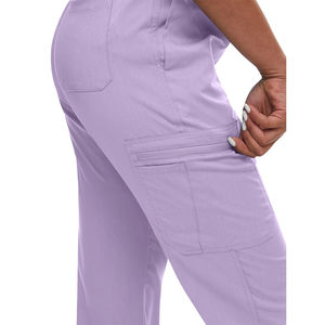 Confortable femmes survêtement médical gommage uniforme ensemble Jersey tissu soins de santé tenue hôpital infirmière porter coton extensible - Product Image 5