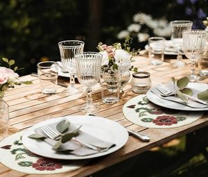 Handcrafted Glass Beaded Eco-Friendly American Style <b>Placemats</b> for <b>Dining</b> <b>Table</b> Christmas Decoration Family Gatherings Parties - Product Image 3