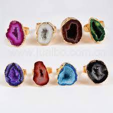 Latest 2022 Carved Golden Electroplated Arrowhead Finger Rings Handmade Arrowhead <b>Top</b> Quality From Amayra <b>Crystals</b> India - Product Image 5