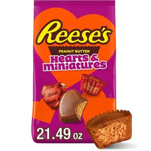 REESE'S <b>Assorted</b> <b>Chocolate</b> Peanut Butter Shapes, Valentine's Candy Bag, 21.49 oz - Product Image 1