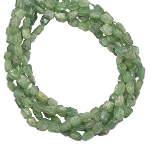 Perles de pierres précieuses en préhnite verte naturelle, coupées en forme de nuget, sur brin de 16 pouces pour la fabrication de bijoux - Product Image 5