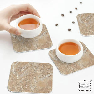 Classic Style Marble Cup <b>Coaster</b> Set Best Quality <b>Ceramic</b> with Natural India Marble Latest Design Mats & Pads - Product Image 3