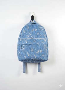 Sac à dos unisexe léger tactique de 10 kg de capacité avec fermeture éclair doublure en coton biologique imprimé à la main bleu - Product Image 3